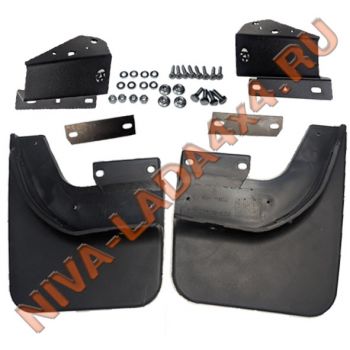 Кронштейн фартука, брызговика заднего НИВА Шевроле 2123-8404414-55; 2123-8404415-55 УСИЛЕННЫЕ (пара) с 2009г. Bertone С брызговиками и метизами