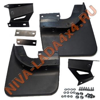 Кронштейн фартука, брызговика заднего НИВА Шевроле 2123-8404414-55; 2123-8404415-55 УСИЛЕННЫЕ (пара) с 2009г. Bertone С брызговиками и метизами