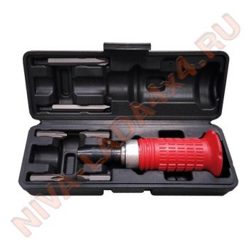 Отвёртка ударно-поворотная с насадками AVS OU6P обрезиненная ручка