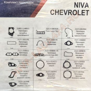 Прокладки для ремонта инжекторного двигателя NIVA-Chevrolet Евро-4 Мотордеталь