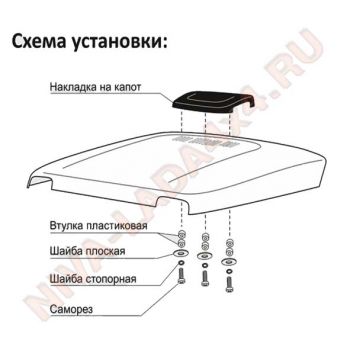 Воздухозаборник НИВА на капот АвтоПолимерСервис черный 0702-20