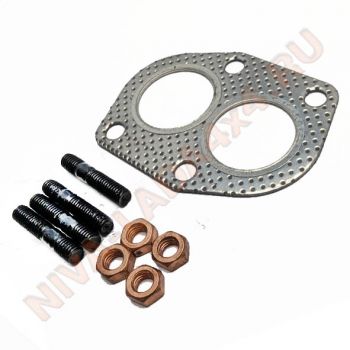 Прокладка приёмной трубы НИВА 2121; 21213; 21214; 2131 с крепежом Квадратис KVM-2103-1203020-01