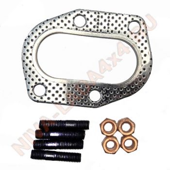 Прокладка приёмной трубы НИВА Шевроле 2123-1203020; НИВА 21214i с крепежом Квадратис KVM-2123-1203020-01