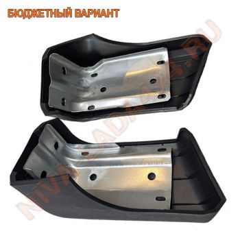 Накладка бампера переднего НИВА 21213-2803152; 21213-2803153 боковая с кронштейнами, бюджетный вариант. Комплект-4 детали