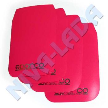 Брызговики универсальные Sparco (4шт) (красные) 28х44см