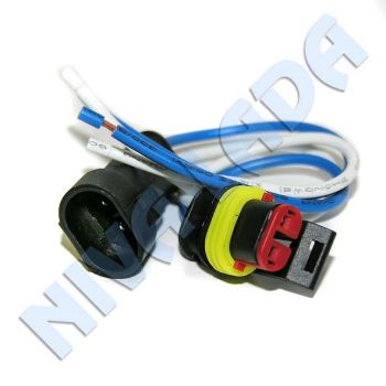 Разъём - колодка на 2 контакта с проводами (1,6мм) влагозащищенный