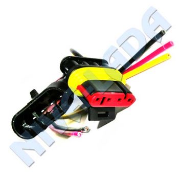 Разъём - колодка на 4 контакта с проводами (1,6мм) влагозащищенный