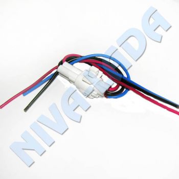 Разъём - колодка на 3 контакта с проводами (1,6мм) влагозащищенный, белый