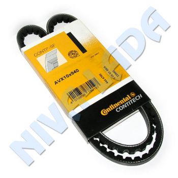 Ремень генератора НИВА 2121; 21213; 21214; 2131 AVX 10x940 клиновой с фасонными зубцами 2107-1308020 Contitech