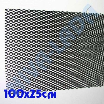Сетка алюминиевая 100х25см черная "ромб" средний