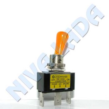 Переключатель тумблер 20А с посветкой SCI R13-423 (желтый)