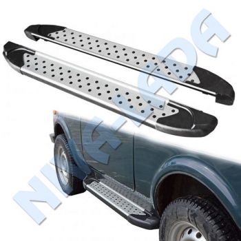 Защита порогов НИВА ТС-0364 Бумер алюминиевые