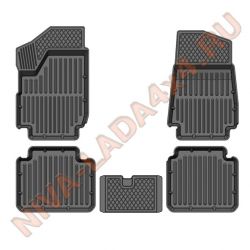 Коврики салона НИВА 21213; 21214; (5 деталей) резиновые SRTK Sarmat Standart