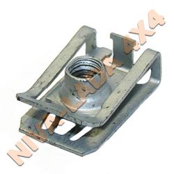 Скоба под винт М6мм, 15х21мм., металл, France закладная пружинная гайка