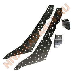 Накладка-усилитель передних лонжеронов НИВА 2121; 21213; 21214; 2131 "СИТИ" 3 мм низкая комплект 2 шт.с кронштейнами амортизаторов