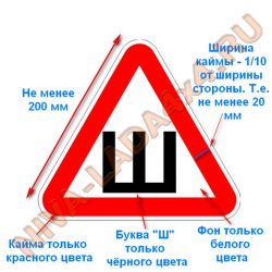 Наклейка знак "ШИПЫ" по ГОСТу