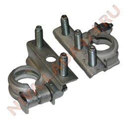 Клеммы АКБ (+/-) универсальные с дополнительными шпильками. France