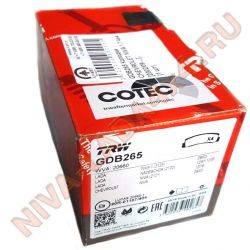 Колодки тормозные передние НИВА TRW GDB-265