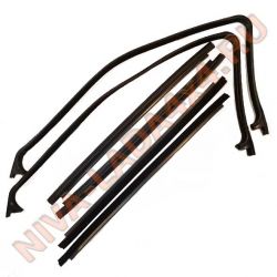 Уплотнитель стекла опускного НИВА 21214 с 2019 г.в. к-т 6 деталей 21214-6103298/99, 21214-6103320/21, 21214-6103274/75 бархотки