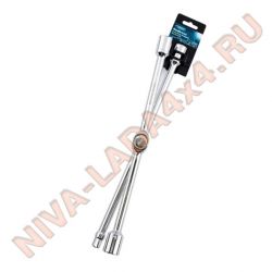 Ключ баллонный крест 17х19х21мм Gross 14250 раскладной, хромированный