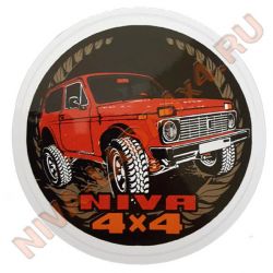 Наклейка NIVA 4x4 машина 11х11см круглая