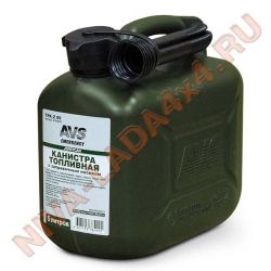 Канистра топливная пластиковая AVS TPK-Z-05 с лейкой, 5л. Зеленая