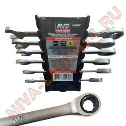 Ключ рожково-накидной с трещоткой AVS K6N6P 6 предметов