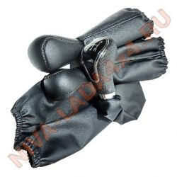 Рукоятка рычага управления КПП и КР НИВА с чехлами, эко-кожа, VestaHrom