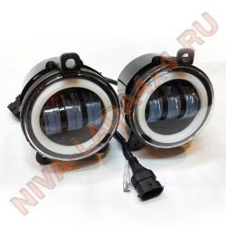 Фара противотуманная НИВА Шевроле 2123-3743010-10 Zilla арт. 2171-LED, светодиодные, ходовые огни Ангельские глазки, н/о ПАРА с 2009 ПТФ