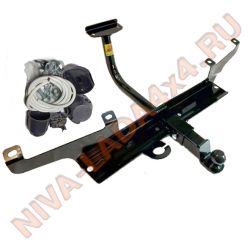 Тягово-сцепное устройство, ТСУ, фаркоп NIVA TRAVEL 2123 ТС-3151 без ABS с универсальным съемным шаром и защитой бампера + электрика