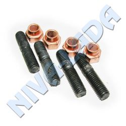 Гайки М8 медь + шпильки М8х37 приемной трубы для автомобиля НИВА4х4 (8 деталей)