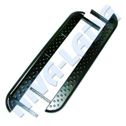 Защита порогов НИВА ТС-0307 с металлическим листом, черные, 2121, 21213, 21214