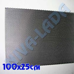 Сетка алюминиевая 100х25см черная "ромб" мелкий