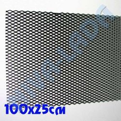 Сетка алюминиевая 100х25см черная "ромб" средний