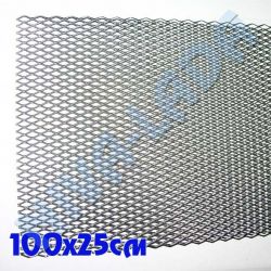 Сетка алюминиевая 100х25см серебристая "ромб" средний